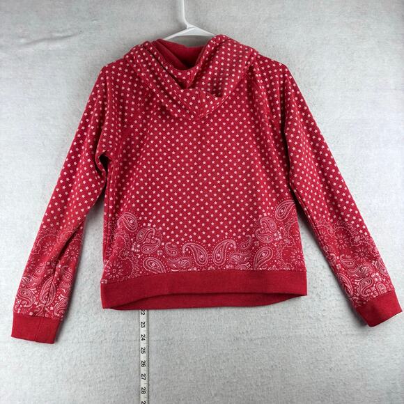 Levis Western Star Hoodie Women's Medium Red Paisley Polka Dots Hood READ - Picture 5 of 11
